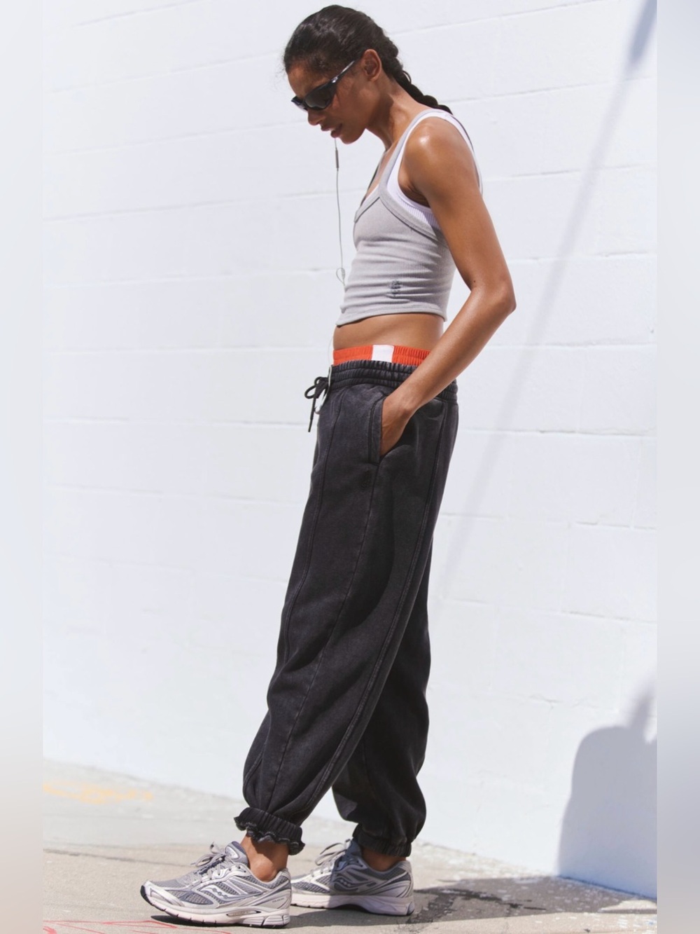 FP Movement by Free People Sprint to the Finish Sweatpants ~ Mineral Wash Black - Picture 2 of 16